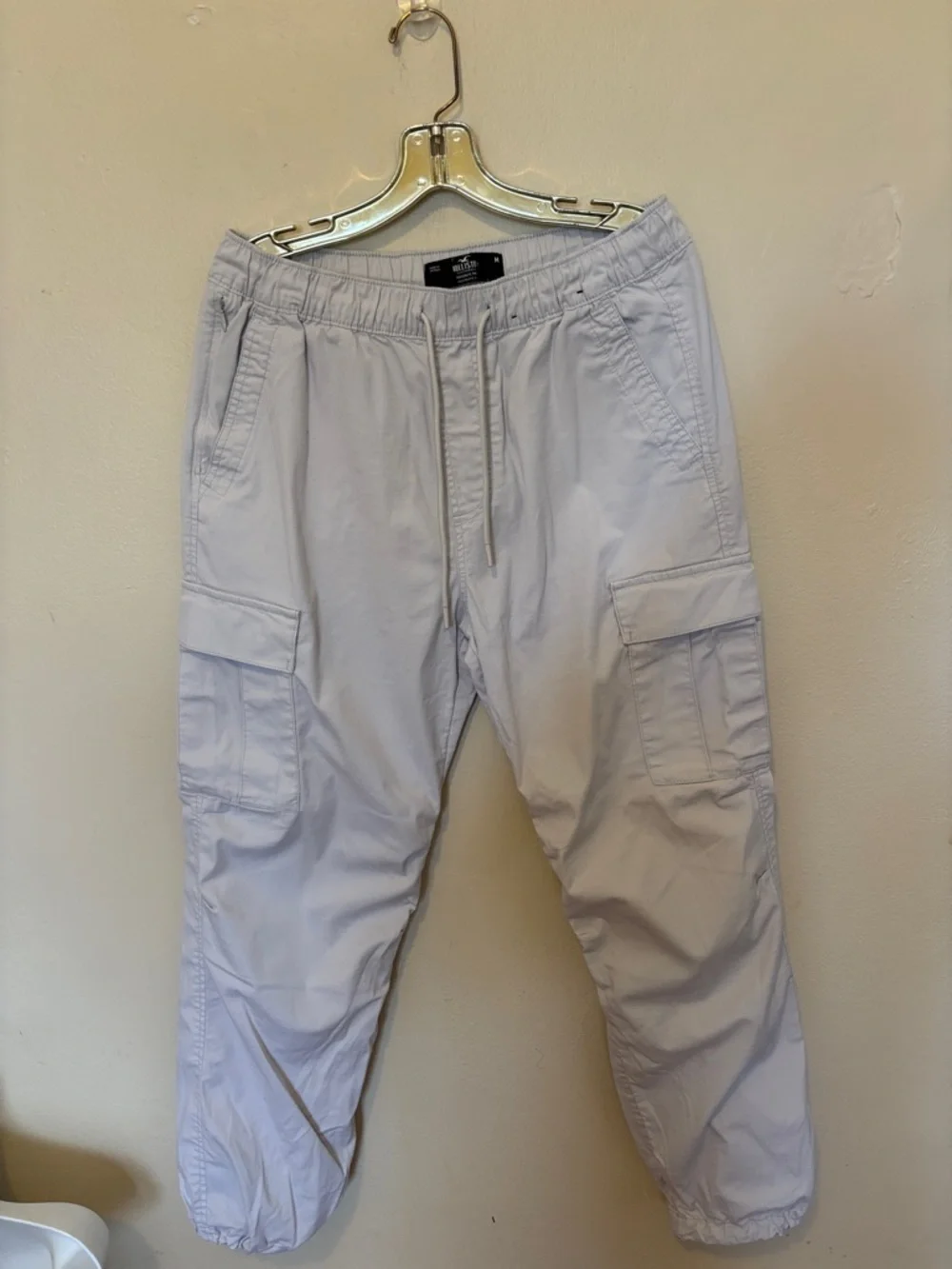 Hollister Light Gray Cargo Jogger Pants
